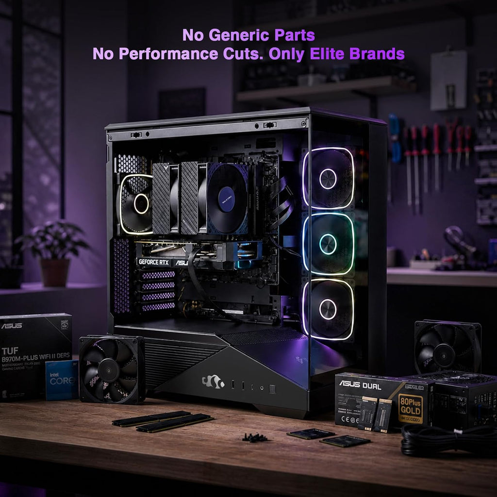 Gaming-Desktop, Geforce RTX-5060 8GB Intel I5-14400F(Up to 3.6Ghz Beat I7-11700) 32GB DDR5, 1TB SSD, 650W Power Supply ARGB Fan X4, Prebuilt PC Business & AI Creation Digital Nomads Streaming