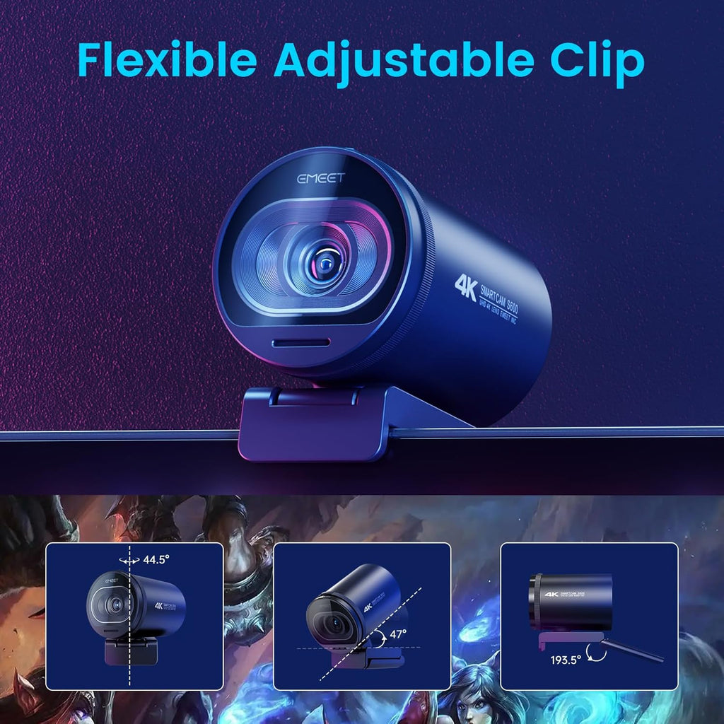 S600 4K Webcam for Streaming, Sony 1/2.55'' Sensor, PDAF Autofocus | 1080P@60FPS, 2 Noise Reduction Mics, Built-In Privacy Cover, 73° FOV, Streaming Camera for Live Commerce/Gaming/Beauty