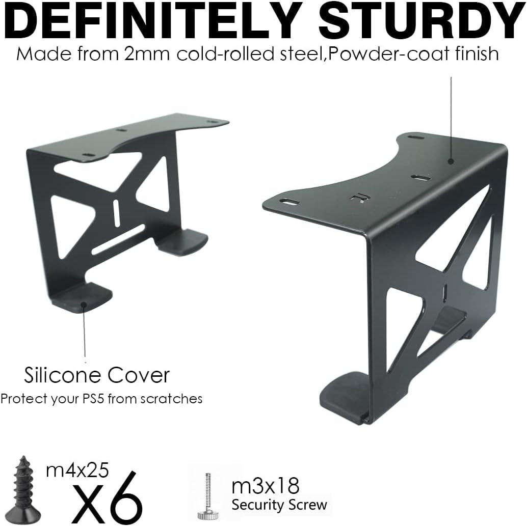 Under Desk Holder for PS5/PS5 Slim/Pro,Stealth Mount Compaitble with Playstation 5 Disc & Digital Edition Console,Space Saving,Dp-05