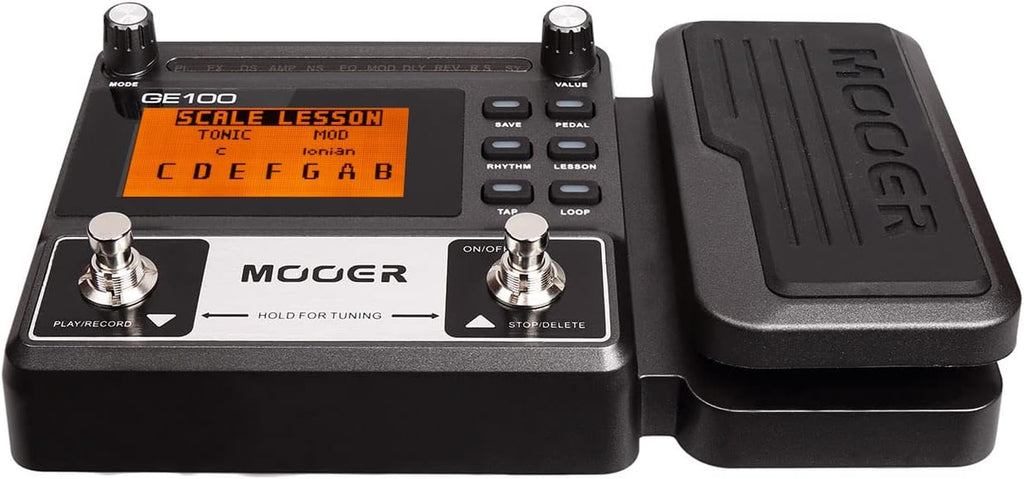 GE100 Multi-Effects Guitar Pedal 80 Presets, 66 Effects | 180 Second Loop,40 Drum Rythm, Distortion, Expression Volume Wah Pedal, Tap Tempo, Headphone Out, LED Screen, Tuner