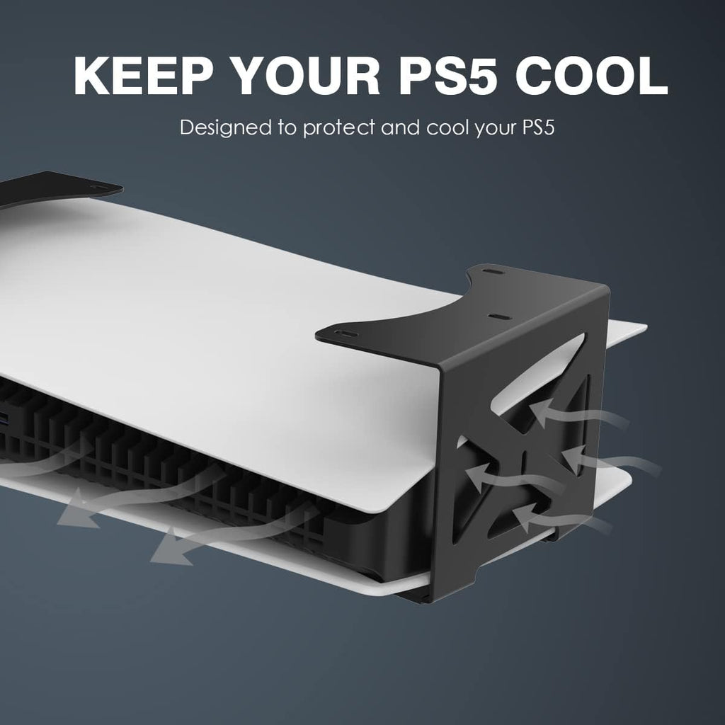 Under Desk Holder for PS5/PS5 Slim/Pro,Stealth Mount Compaitble with Playstation 5 Disc & Digital Edition Console,Space Saving,Dp-05