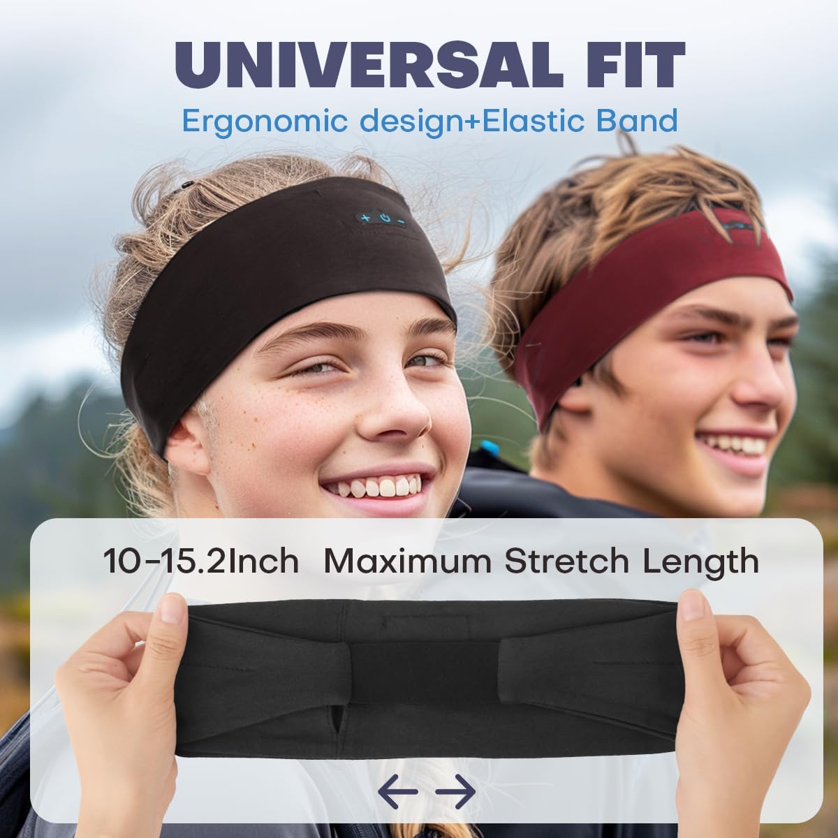 Sleep Headphones Bluetooth Headband for Side Sleeper 2-Pack, 17H Playtime, Wireless Headband Headphones with HD Stereo Speakers for Workout,Running,Yoga, Ideal Gifts for Men, Women, Teens