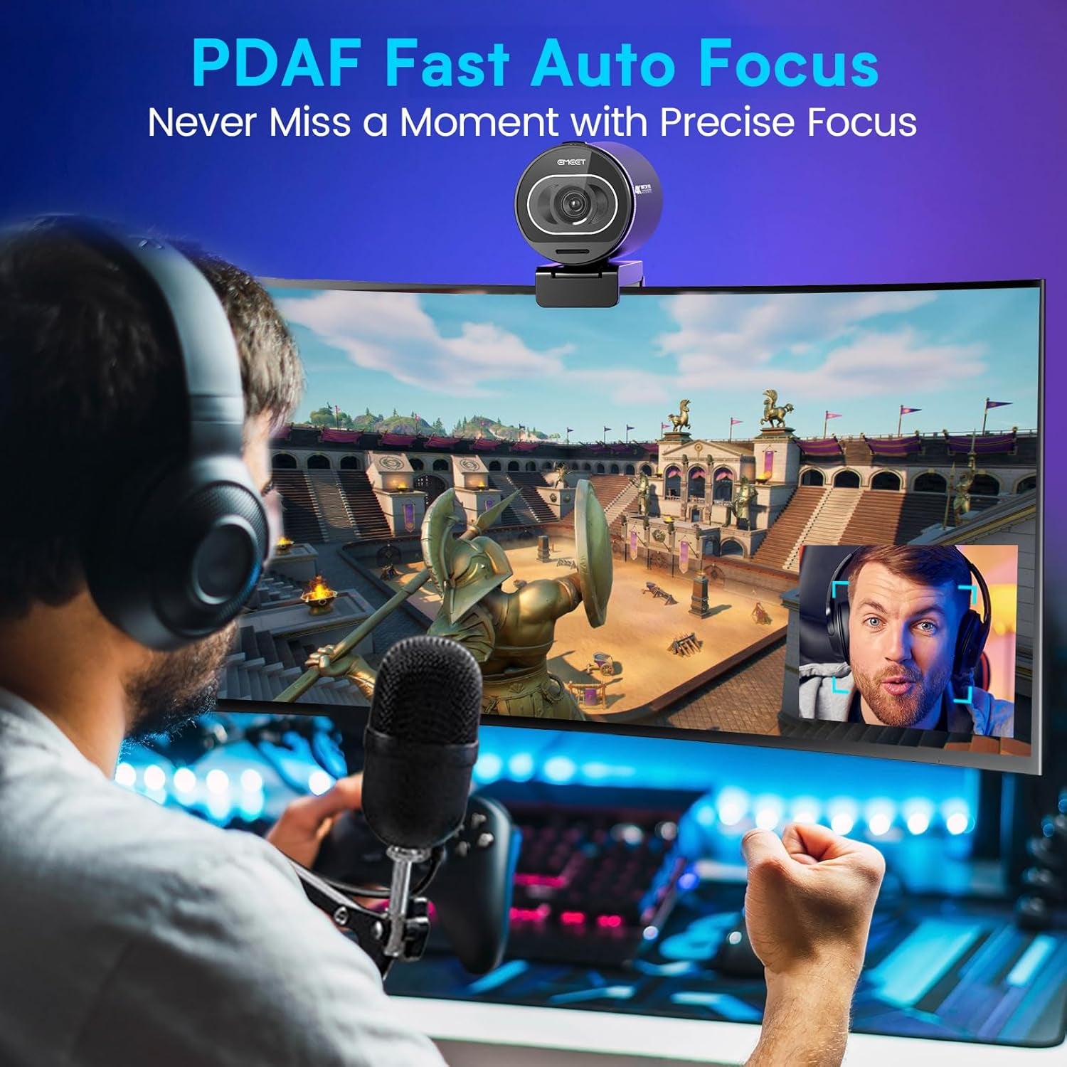 S600 4K Webcam for Streaming, Sony 1/2.55'' Sensor, PDAF Autofocus | 1080P@60FPS, 2 Noise Reduction Mics, Built-In Privacy Cover, 73° FOV, Streaming Camera for Live Commerce/Gaming/Beauty