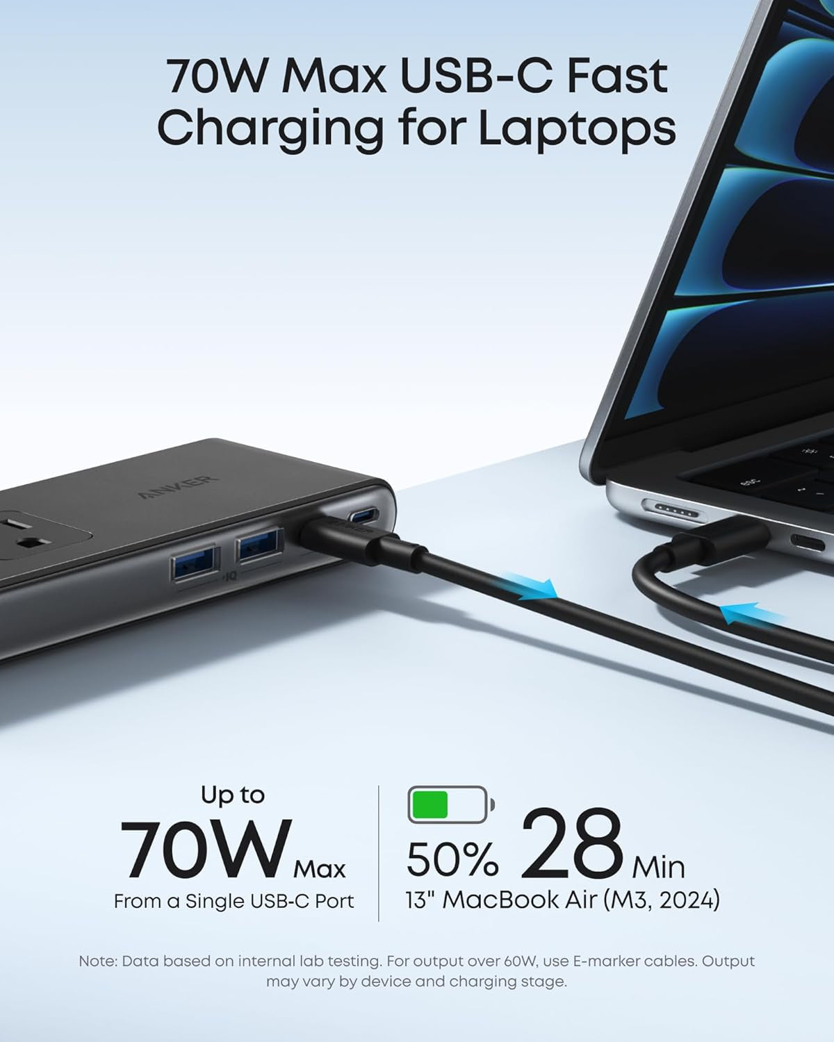 Anker Nano Power Strip, Desk Clamp, 70W Max, 1500J Surge Protector, 2 USB C | 6AC, Extension Cord, Outlet Extender Desk Organizer Gaming Accessories Home Office Essentials, Fit 0.6~1.8'' Tabletop Edge