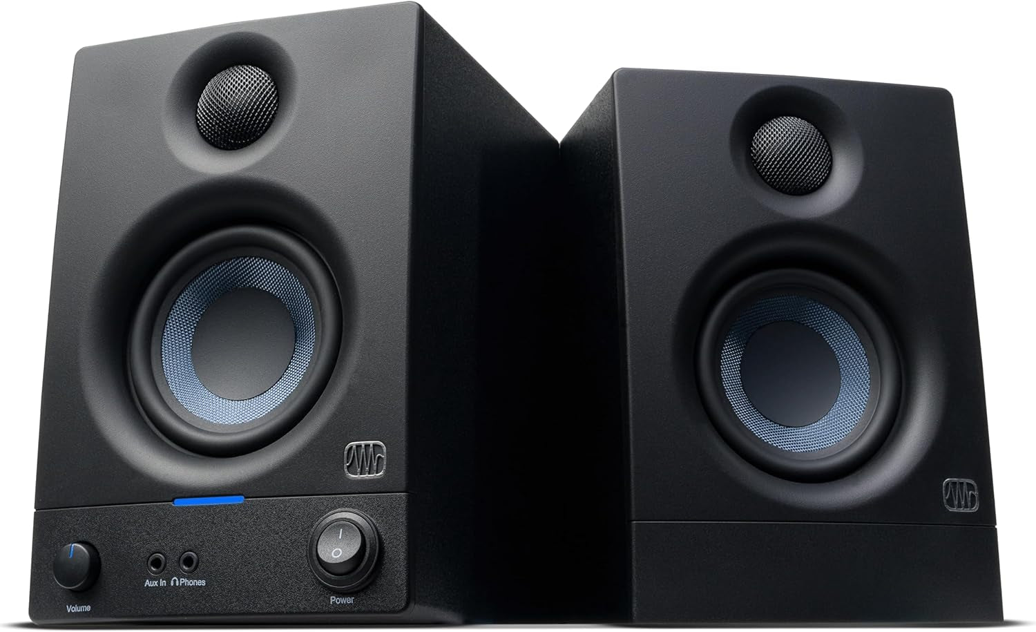 Eris 3.5 Powered Studio Monitors, Pair — 3.5” Active near | -Field Desktop Speakers for Music Production, Gaming, Movies & Hi-Fi | 50W, Woven-Composite Woofer, Silk-Dome Tweeter, Black