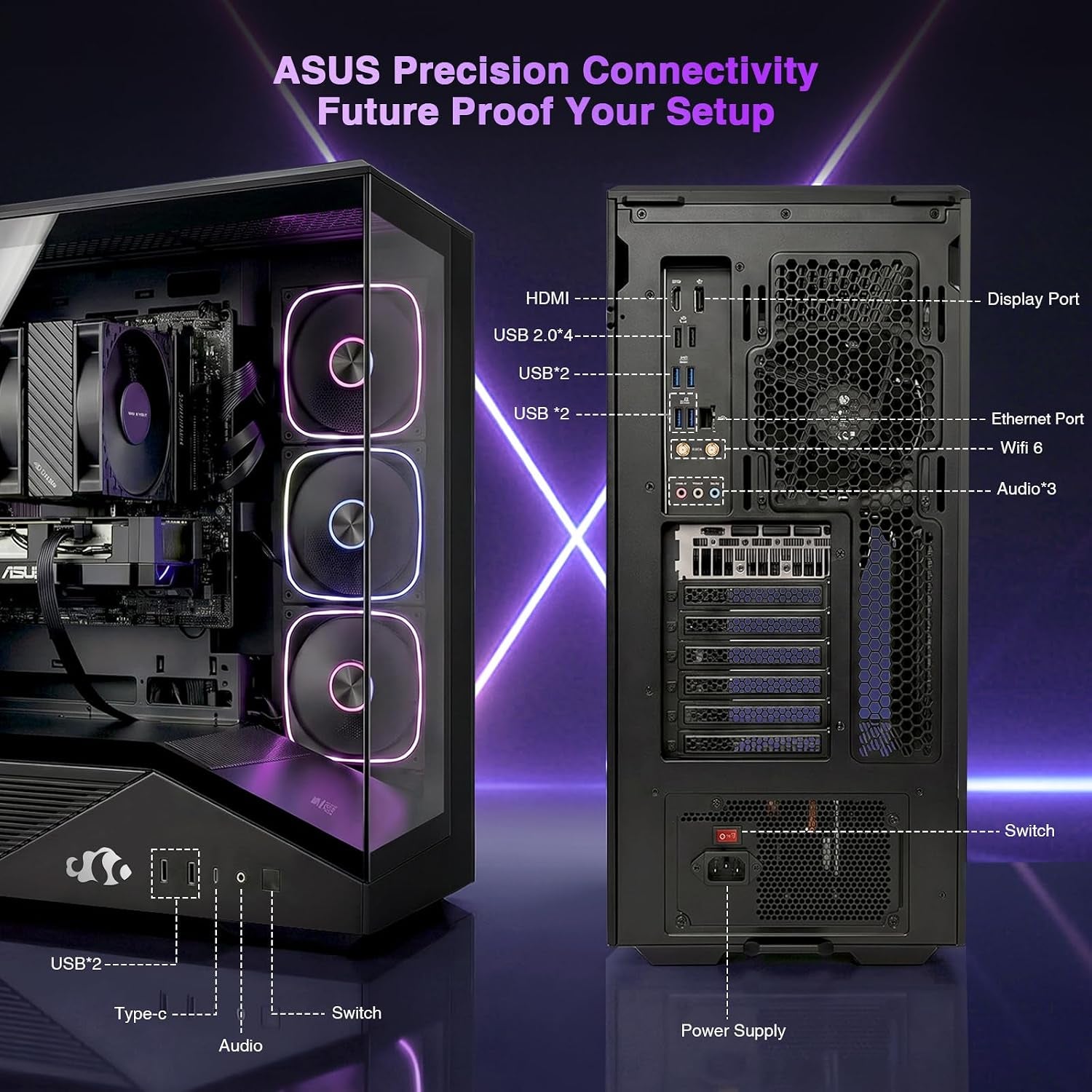 Ai-Creator-Gaming-Desktop, Geforce RTX-5060 32GB DDR5 RAM 1TB SSD | Intel I5-14400F(Up to 3.6Ghz Beat I7-11700) 650W 80+ Gold PSU ARGB Fan X4, Prebuilt PC Business & Digital Nomads Streaming
