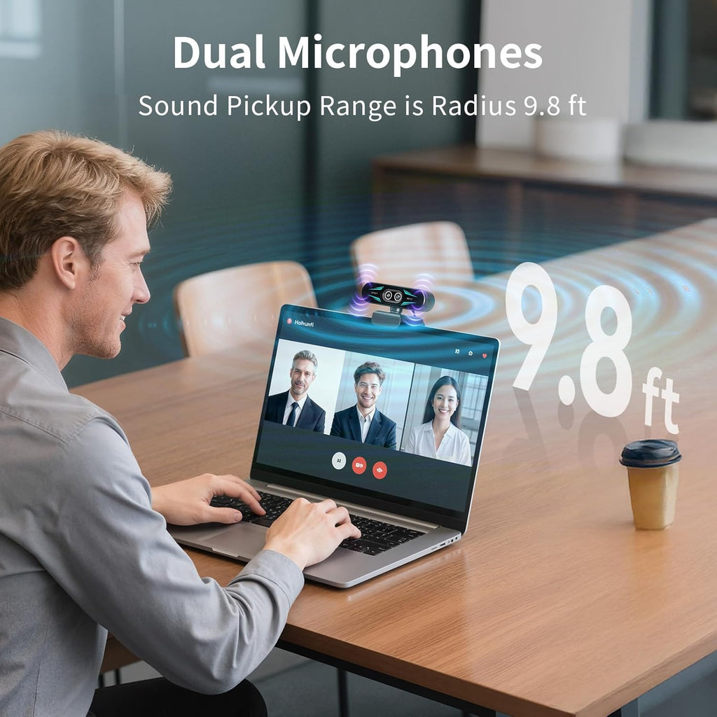 C60E Dual-Camera 4K Webcam for Streaming, Wide-Angle & Telephoto | Max 11X Hybrid Zoom & PDAF Autofocus, Remote Control, RGB Lighting, 2 Mics, Ideal for Livestreaming and Online Meeting