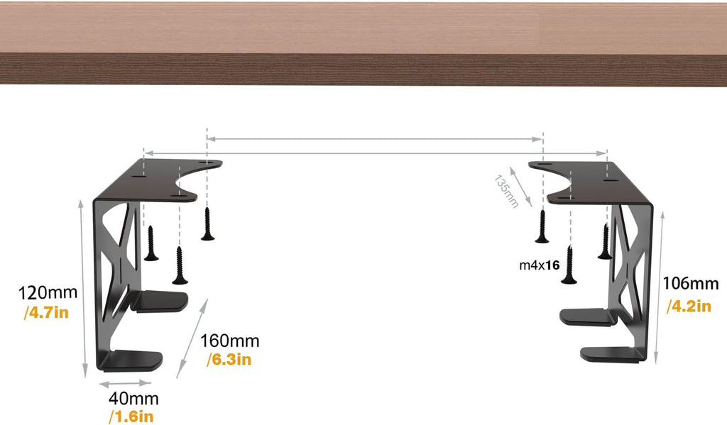 Under Desk Holder for PS5/PS5 Slim/Pro,Stealth Mount Compaitble with Playstation 5 Disc & Digital Edition Console,Space Saving,Dp-05