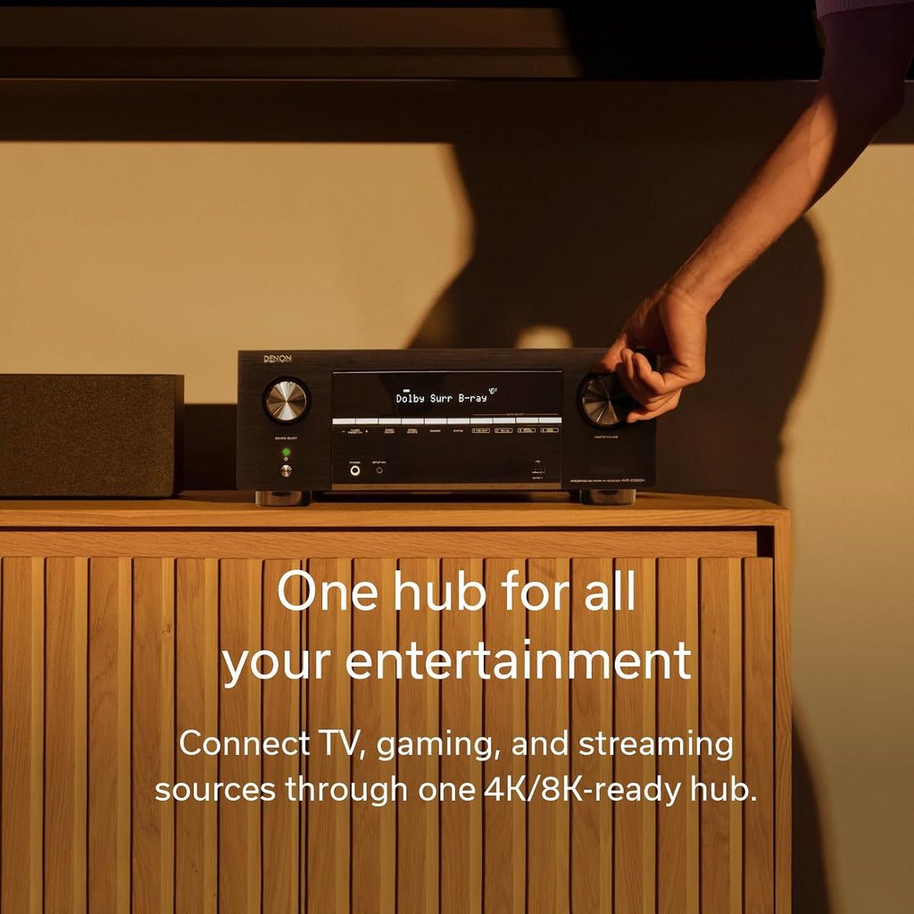 Denon AVR-X3900H 9.4 Channel AV Receiver, HEOS Multiroom Audio Streaming | 105W Power, Dolby Atmos, DTS:X, AURO-3D & IMAX Enhanced, 8K/60Hz & 4K/120Hz Video Support